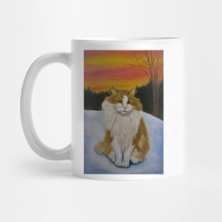 Cat in sunset Mug